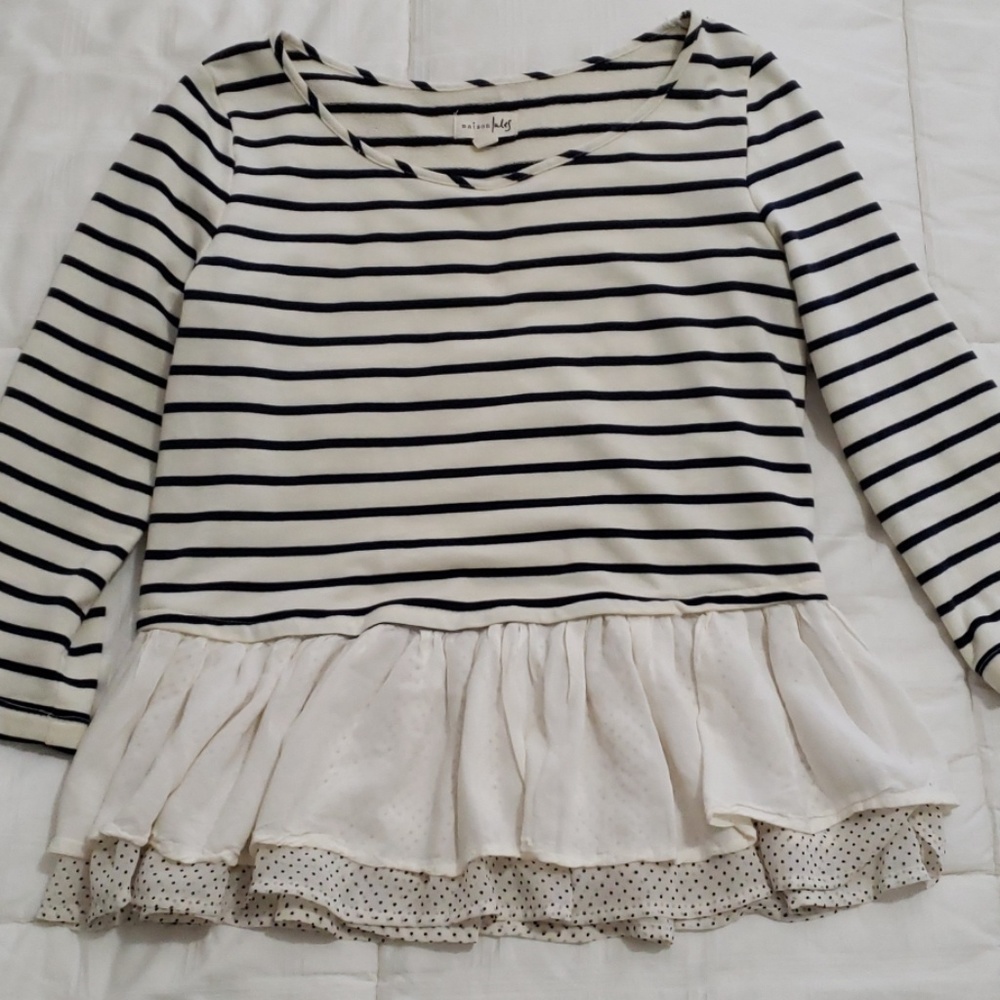 Adorable striped peplum top